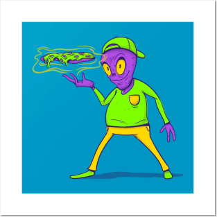 Pizza Delivery Alien Posters and Art